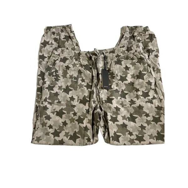 Monrow · Star Camo Joggers · Size Large · 100% Cotton Elastic Waist · Green Tea - Image 3