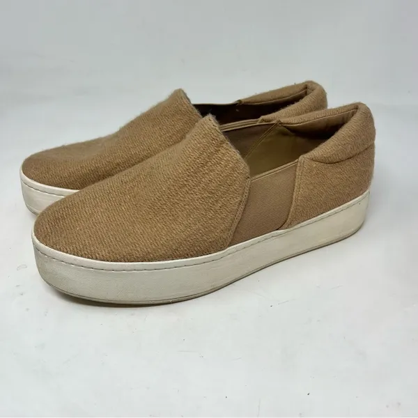 Vince Warren Slip On Platform Sneakers Womens 9 Camel Tan Fabric Designer Shoes - Image 3