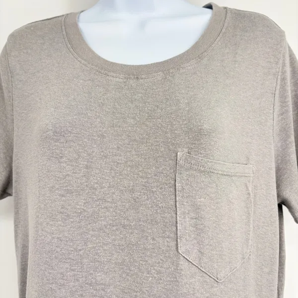 Outerknown Neptune Tee Shirt Maxi Dress Women Gray L Gray Hemp Tencel Side Slit - Image 4