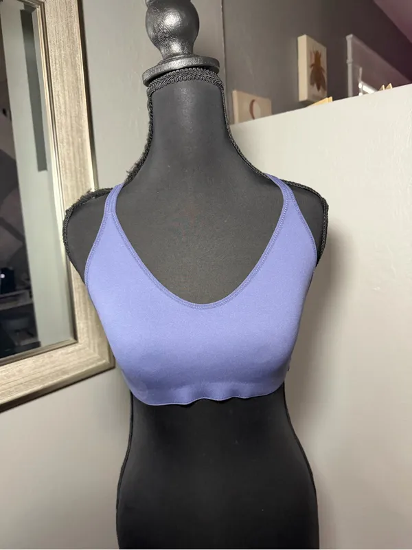 Offline x Aerie Real Me Lightweight Seamless Periwinkle Yes Sports Bra Large - Image 3