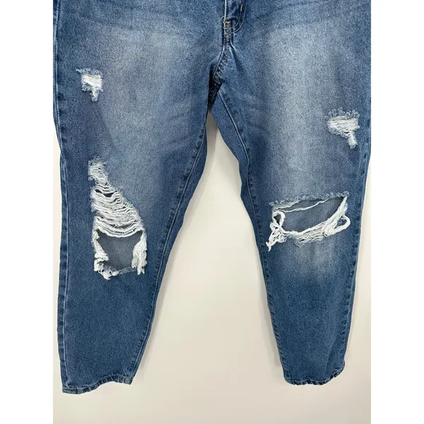 KanCan Jeans Women 31 Blue Distressed Medium Wash Denim‎ 100% Cotton Maurices - Image 3
