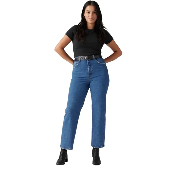 Levis Premium Ribcage Straight Ankle Jeans Blue W29 L27 High Rise Button Fly - Image 16