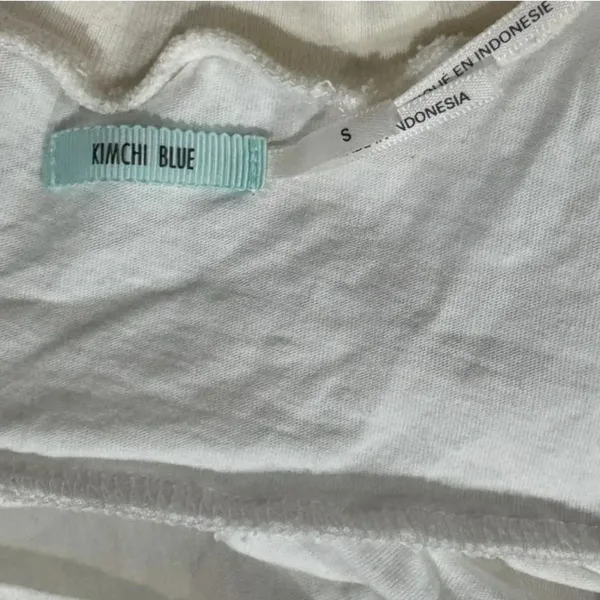 Anthropologie Kimchi Blue White Tie Back Ruffle Tank Top Women’s Small - Image 2