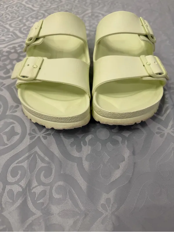 Birkenstock Light Green Two-Strap Sandals - Image 5