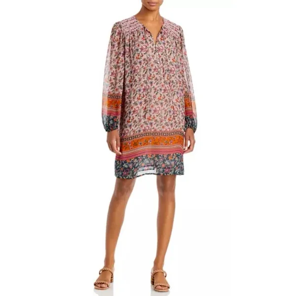 Johnny Was Maha Boho Mini Dress Embroidered Long Sleeve‎ Sz M Flowy - Image 10