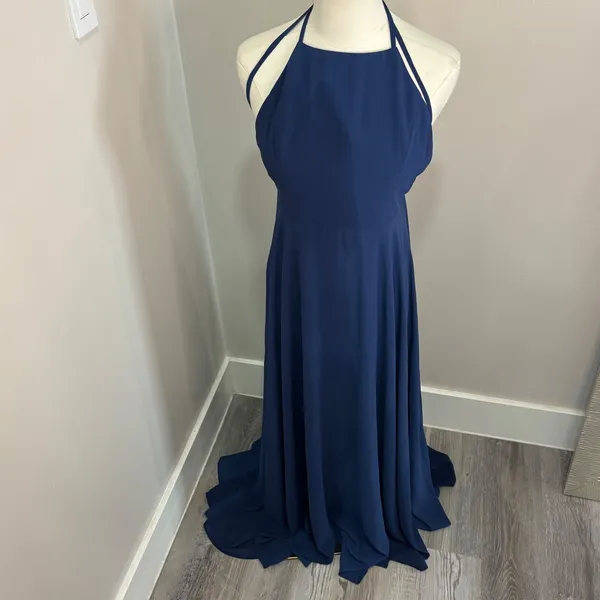 Lulus Mythical Kind of Love Dark Blue Maxi Dress Open Back Formal Gown Small - Image 3