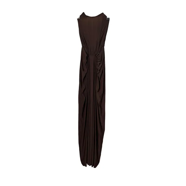 Deme by Gabriella Brown Corset Draped Strapless Maxi Dress Size S - Image 4