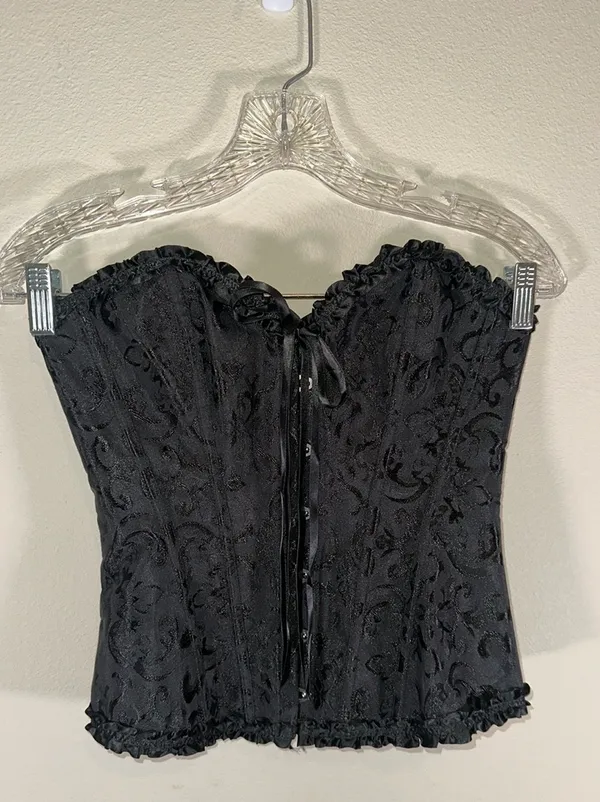 Black Lace Corset Bustier Top Size M - Image 3