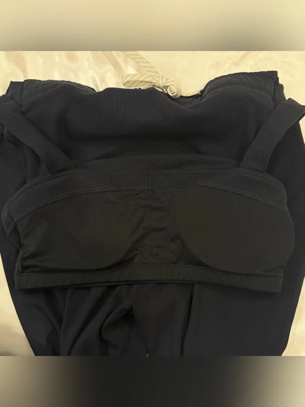 Vuori Mudra Pose Jumpsuit Small Black Wide Leg Square Neck Athleisure Lounge - Image 13
