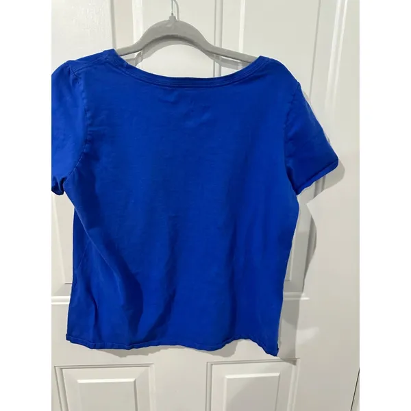 Nike Womens Blue Athletic Cut‎ Tee Go Big Blue UK Logo Large Cotton Blend - Image 5
