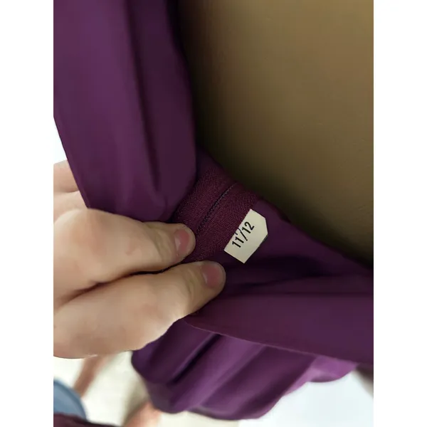 Vintage 80s Plum Purple Ruffle Puff Sleeve Maxi Dress Prom Gown Size 11/12 XS S - Image 8