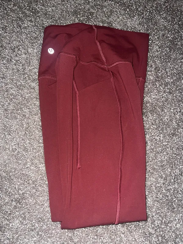 Lululemon Burgundy Leggings 25" - Image 3