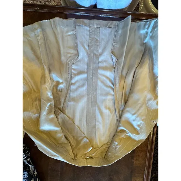 Max Mara Tan Striped Single Breasted 3 Button Lightweight Blazer Size 10‎ - Image 9