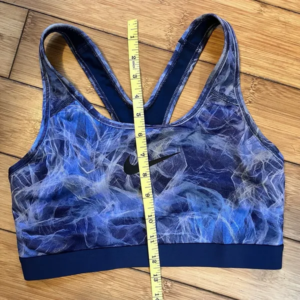 Nike Women’s Dri-Fit Blue Swirl Patterned Sports Bra Size Medium EUC - Image 3