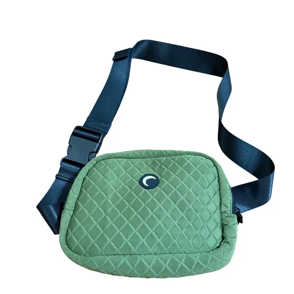 Zyia Forest Diamond Stitch Crossbody Bag Quilted Fanny Pack Waist Bag Adjustable - Image 2
