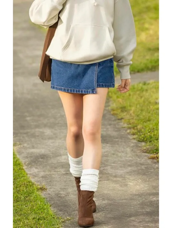 Uniqlo GU Denim Wrap Skort NWT Medium Blue Wash XS - Image 6