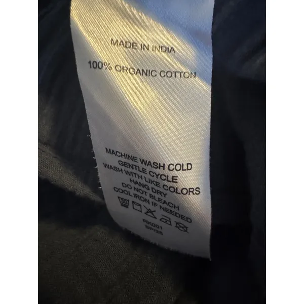 Quince Organic Cotton Gauze Tiered Mini Dress Indigo Blue Cottagecore Boho Med - Image 5