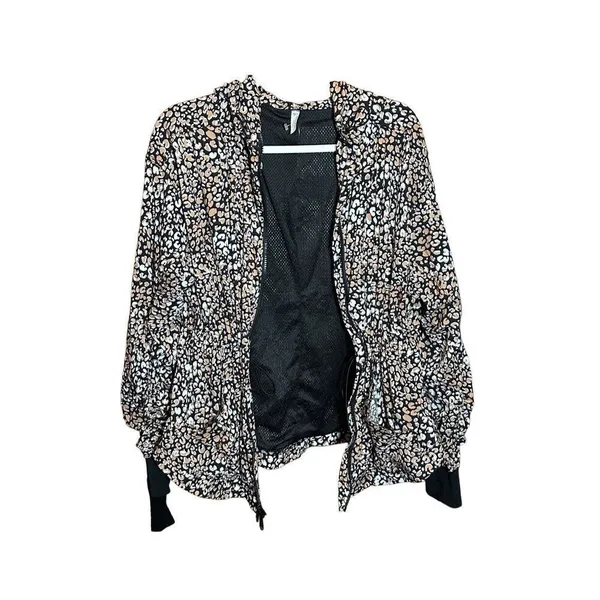 Free People Run Wild Hooded Jacket in‎ Leopard Sz Small - Image 8