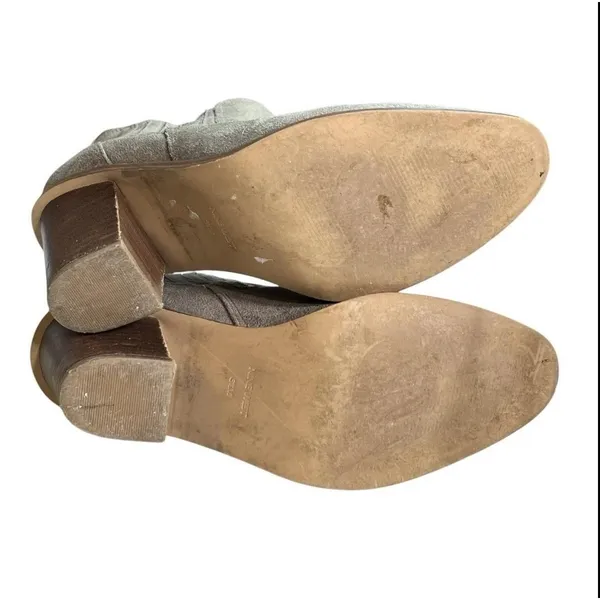 Nine West Boots Womens Size 8.5 Gray Faux Suede Ankle Heel Booties Western Rodeo - Image 5
