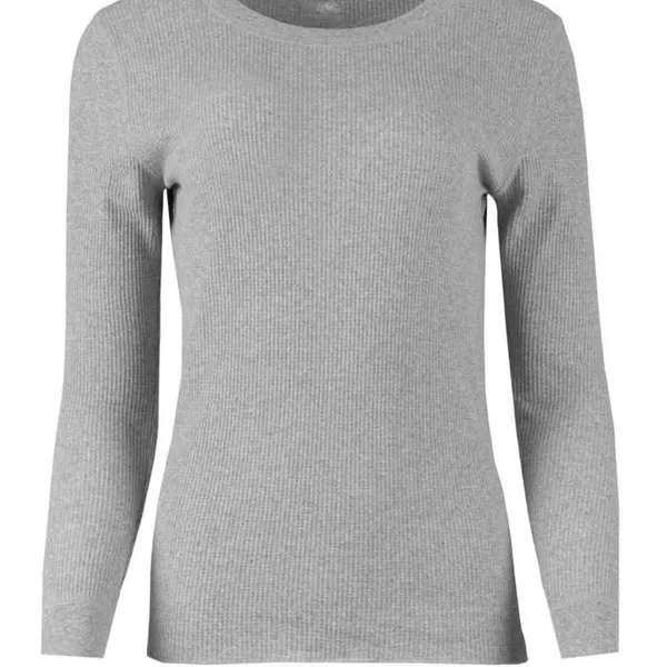 FRUIT OF THE LOOM Womens Waffle T-shirt Size 20 Thermal Style Gray New - Image 2
