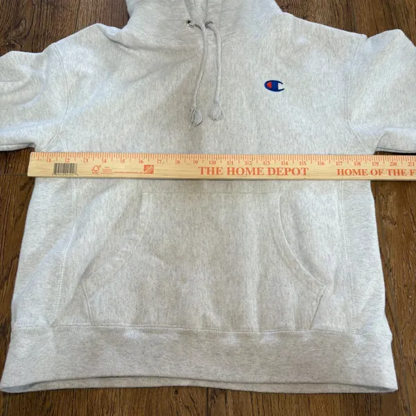 y2k Champion Reverse Weave Hoodie Heather‎ Grey Womens M Pullover Sweatshirt - Image 6