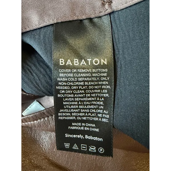 Babaton Aritzia Vicinity Brown Vegan Faux Leather Wrap Mini Skirt Size 4 95100 - Image 5