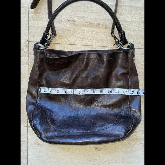 FRYE Melissa Hobo Brown Distressed‎ Leather Shoulder Bag - Image 10