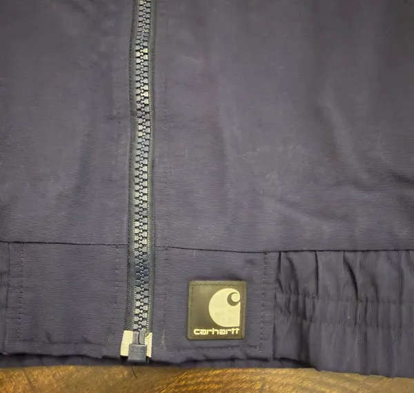 Vintage Carhartt Jacket Fleece Lined Mens Made In USA Blue Full Zip-2XL - Image 3