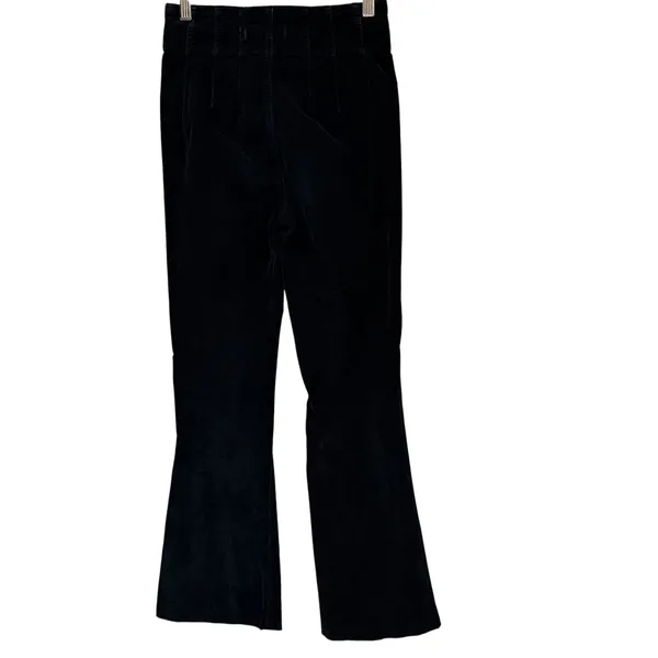 We The Free People Black Corduroy High Rise Flare Pants Raw Hem Size 24 - Image 2