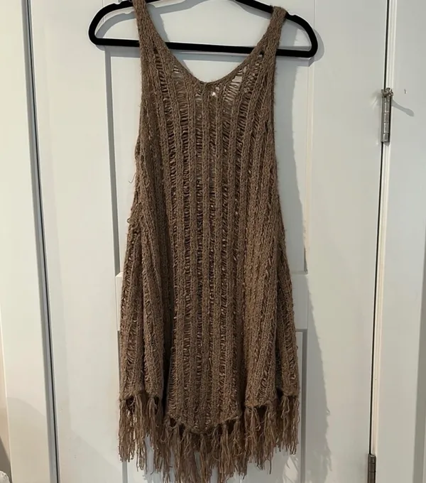 Umgee Brown Fringe Tunic Top - Image 2