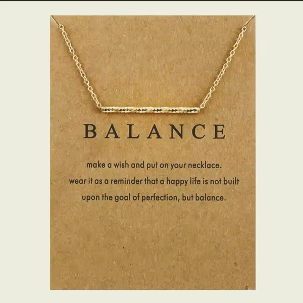 Boutique NEW Balance Bar Necklace Gold Minimalist‎ Pendant Delicate Chain Jewelry Gift - Image 4