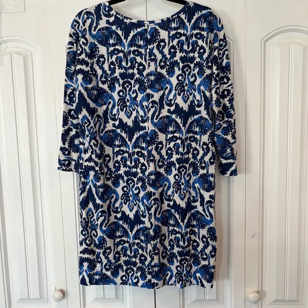 Lily Pulitzer Blue‎ And White Pima Cotton Dress Size Small - Image 2
