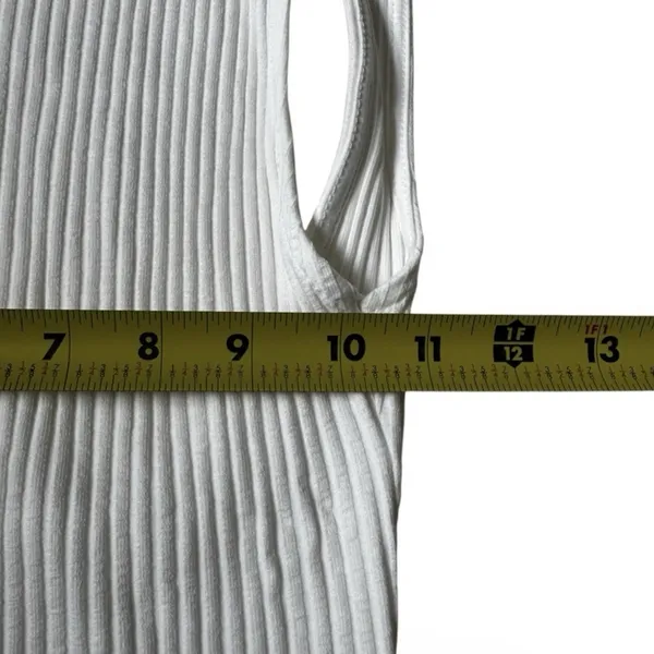 Zara Women's White Ribbed Knit Tie-Back Sleeveless Tank Top Size Medium | 8-12 - Image 5