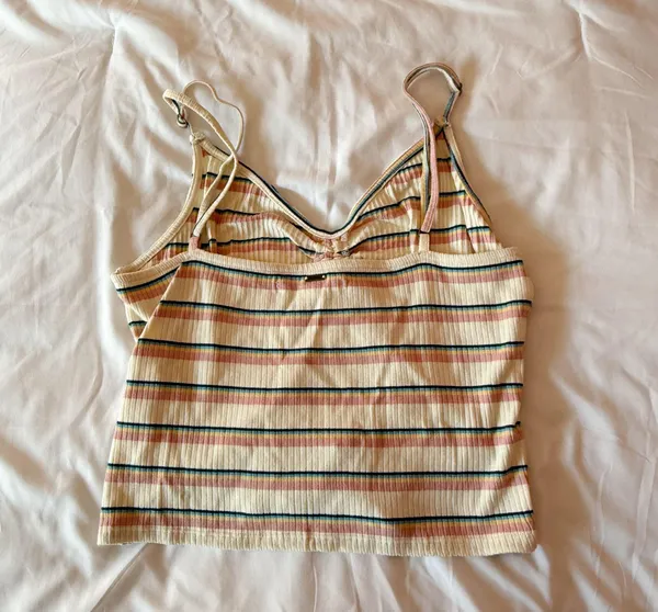 O’Neill White Striped Cinch Tank Top Size Medium - Image 2