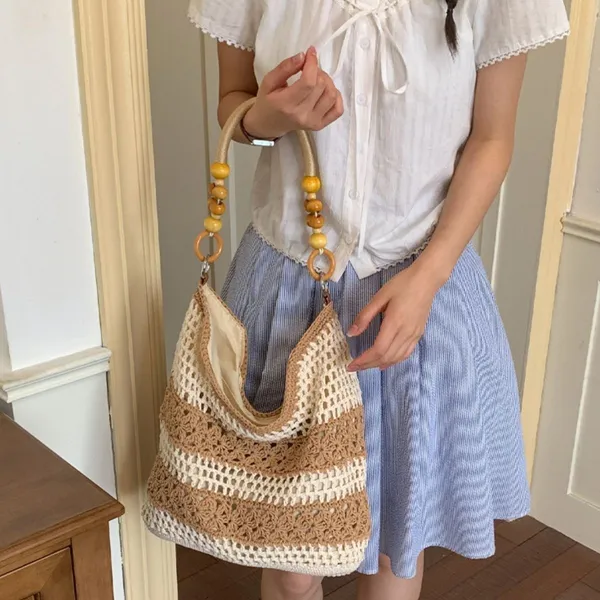 Chic Carryalls Crochet Knit Shoulder Bag - Image 5