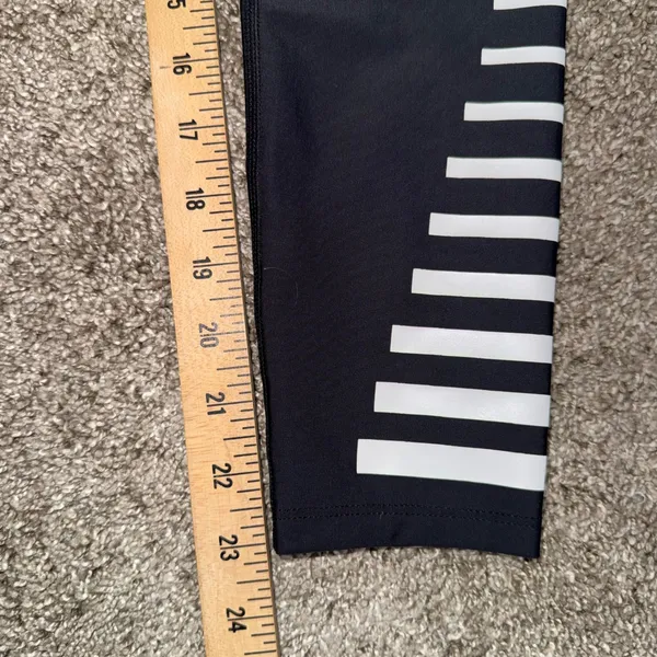 P.E Nation Leggings Women Small Black Excellent Striped Ankle Logo PEC-A02 - Image 2