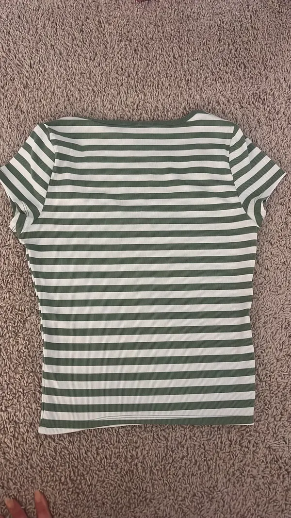 Hollister Scoop Neck Striped Top - Image 2