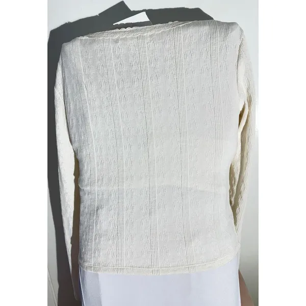 Elodie Ivory Lace Knit Long Sleeve Top – Size Medium (NWT) - Image 5