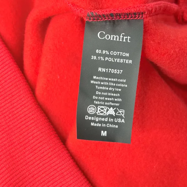 Comfrt Red Oversized Pullover Hoodie - Image 8