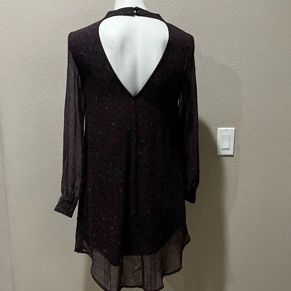 Astr burgundy floral short dress - Image 2