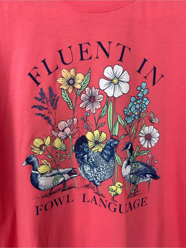 Lost Creek Outfitters “Fluent in Fowl Language” Chicken Goose Duck Tee Size XL - Image 4