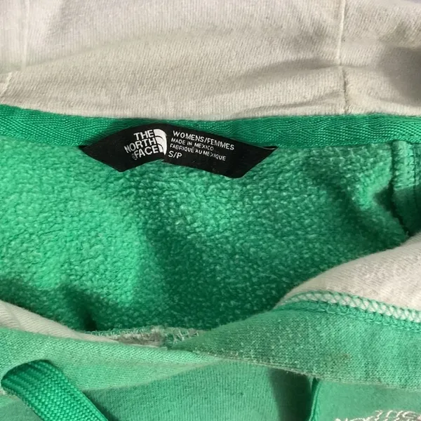 The North Face Womens Hoodie Green Solid Pullover Fleece Small - Image 5
