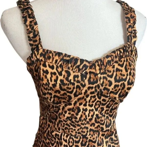 Womens Zara Gorgeous Sleeveless Animal Print Bodycon Corset Style Dress - Sz M - Image 4