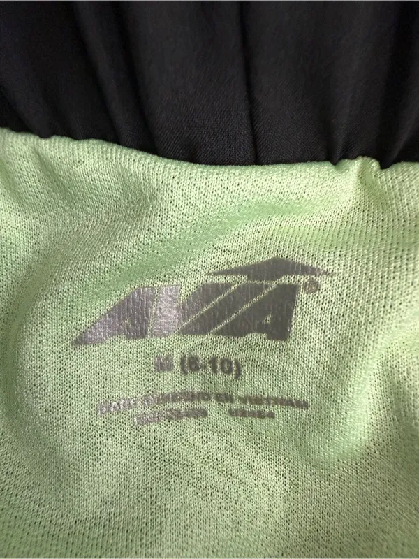 Avia Women’s M 8-10 Black Neon Green Colorblock Running Athletic Shorts - Image 4