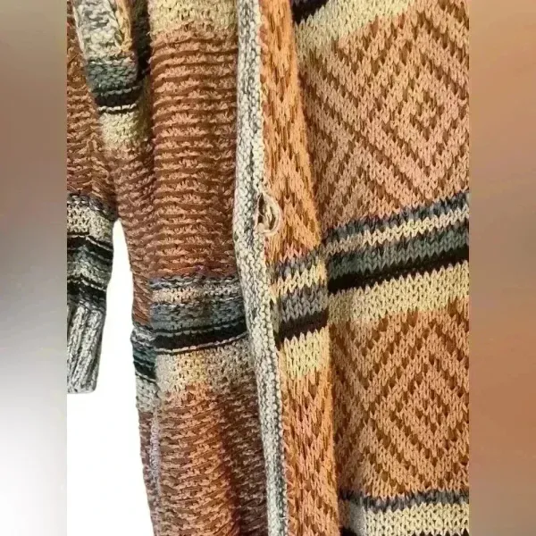 American Eagle Oversized Striped Fall Cardigan With Pockets‎ Size Medium Flaw - Image 9