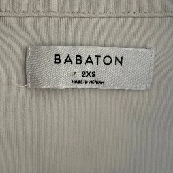 Babaton Aritzia Cream Long Sleeve V-Neck Collared Crop Top‎ 2XS Minimalist - Image 2