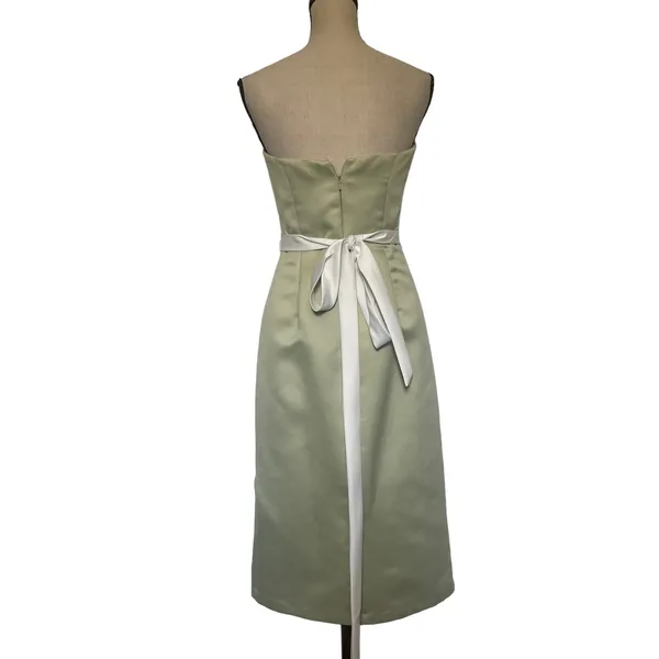 Alfred Sung Duchess Strapless Dress Sz 4 HOCO Y2K Wedding Guest Satin Prom - Image 8