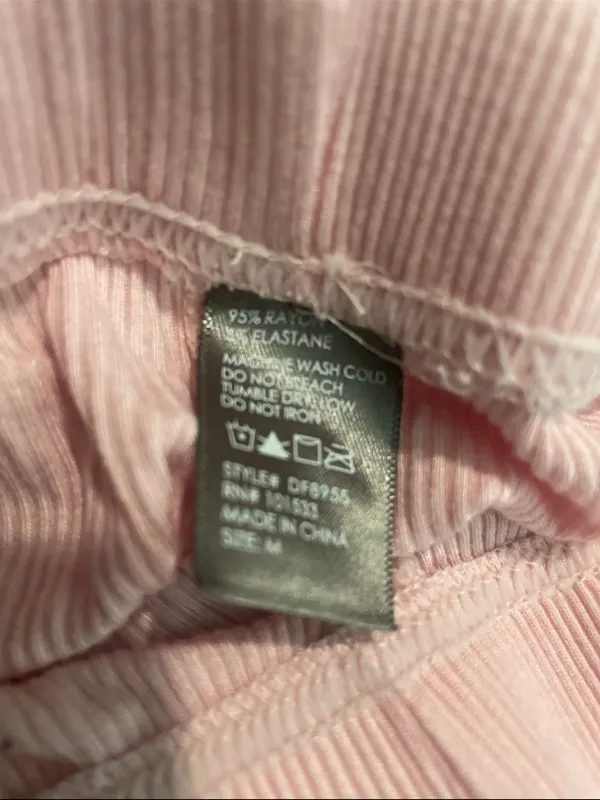 Soft Ribbed Lace-Trim Sleep Shorts in Light Pink - Image 2