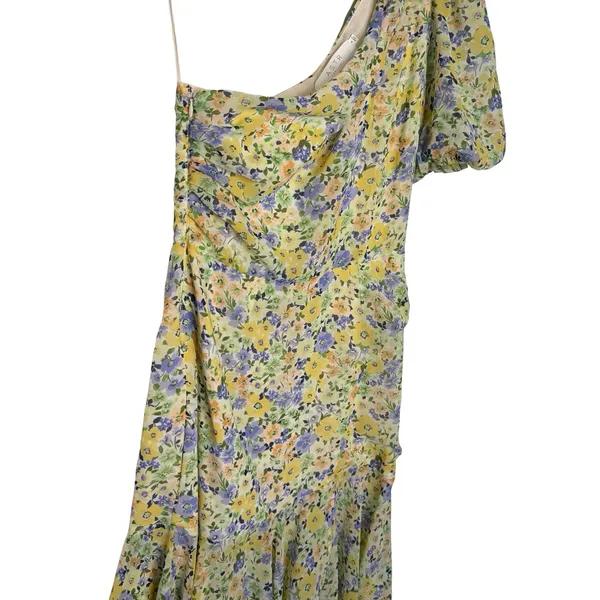 ✨ ASTR The Label Santorini Floral One‎ Shoulder Dress Yellow Green S ✨ - Image 5