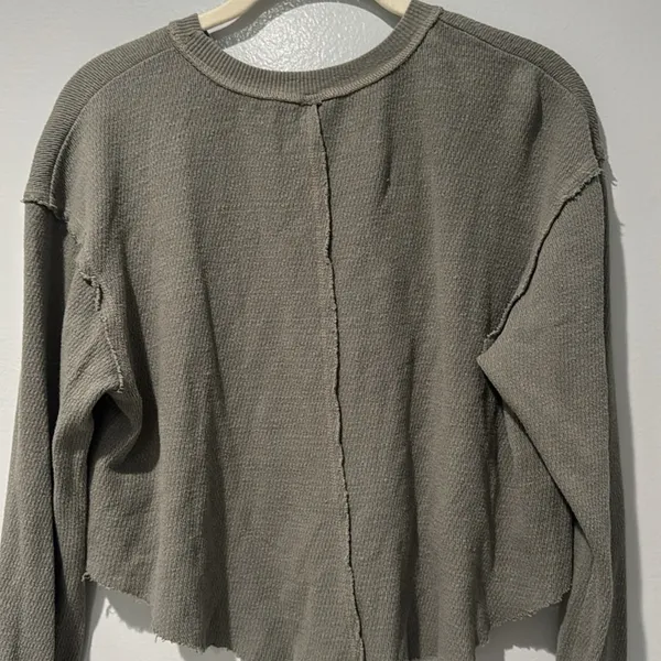 Free People Movement Women's Thermal Cropped Top Sz M Boho Chic Cozy Relaxed - Image 6